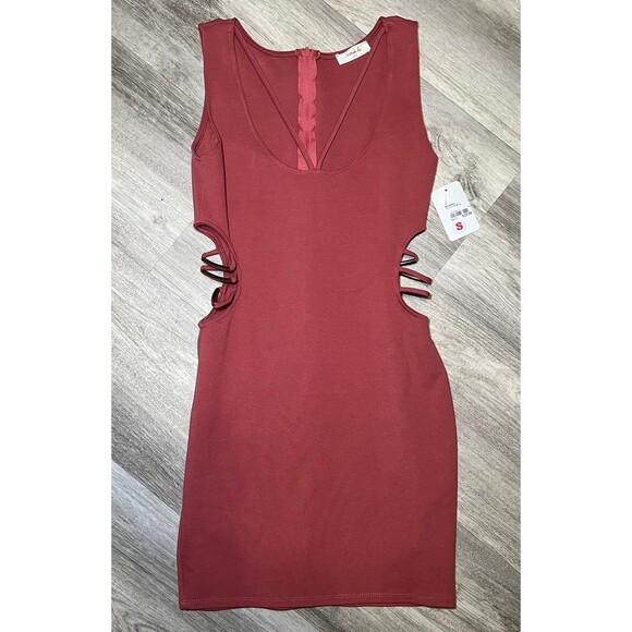 Bodycon mini dress with cutout metal sides size‎ small - Picture 1 of 4